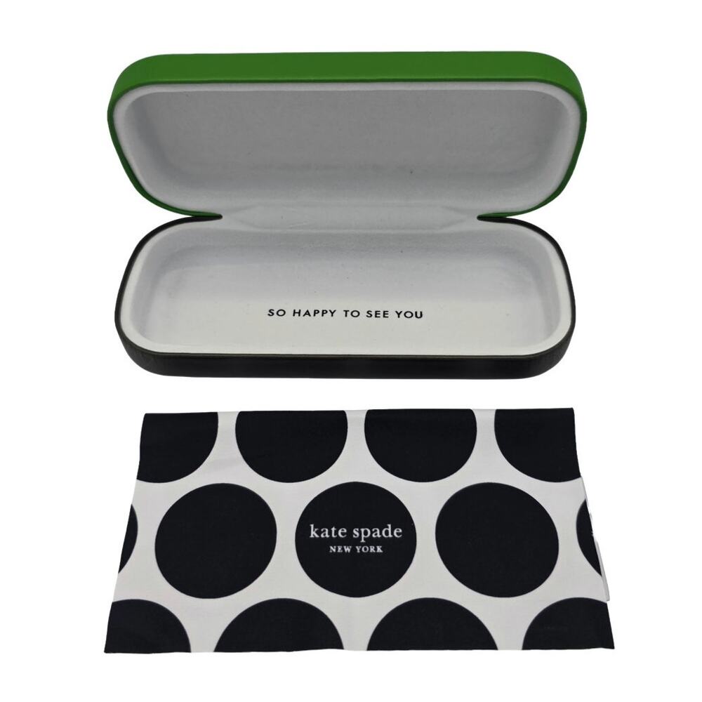 NEW Kate Spade Green Black Colorblock Eyeglasses Sunglasses Hard Clam Shell Case